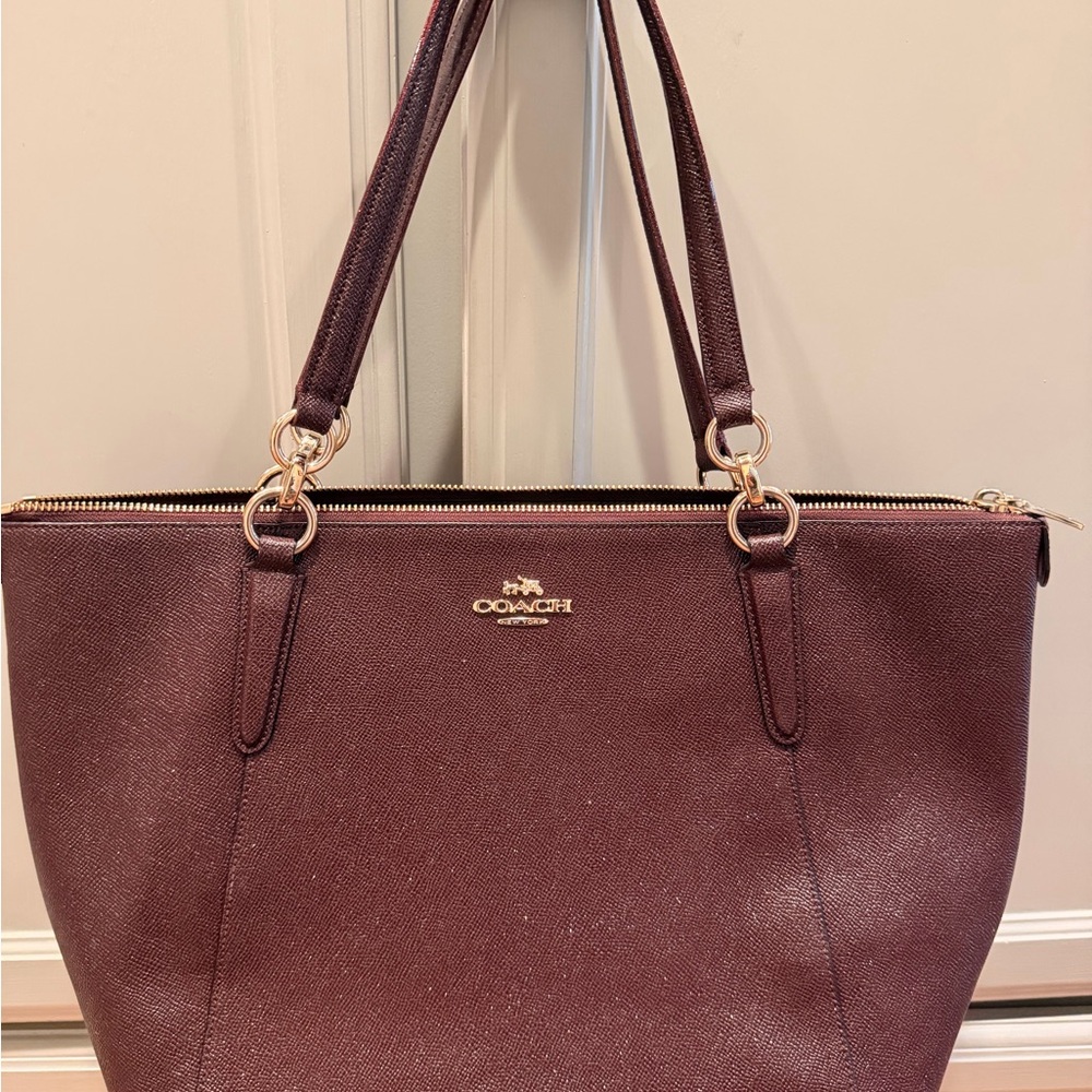 Coach Deep Burgundy Leather Tote